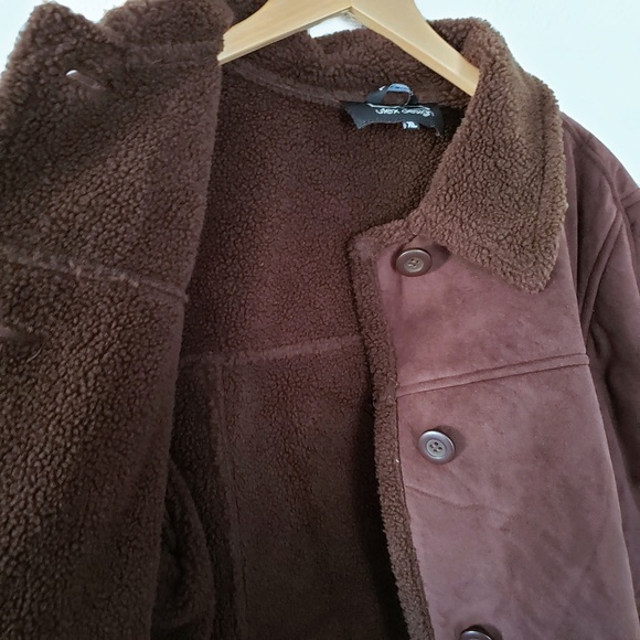 Utex Design Micro Suede Sherpa Fleece Pea Coat - Picture 3 of 6